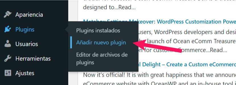 Añadir un nuevo plugin para crear un blog en WordPress